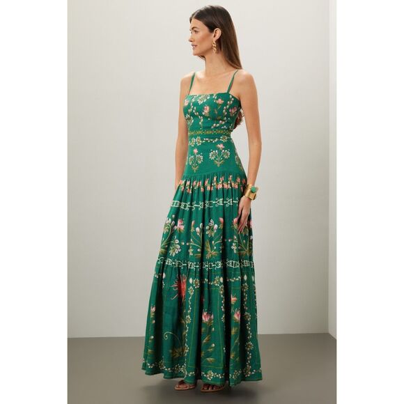 Agua Bendita Green Floral Maxi Dress - Picture 10 of 11